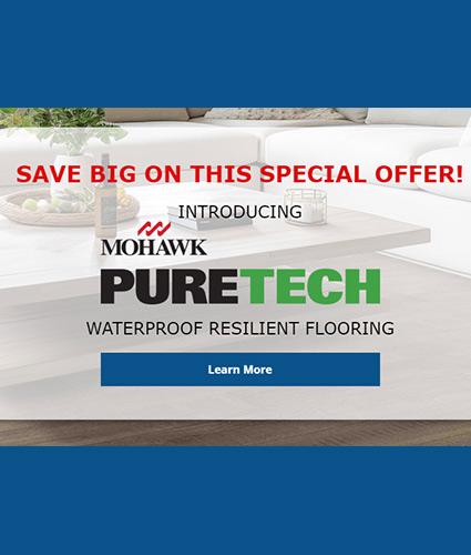 Save Big on this special offer on Mohawk PureTech waterproof resilient flooring. Click to learn more.